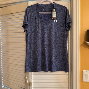 Under Armour Women's Heathered Blue V-Neck Tee